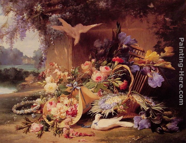 Elegant Still Life with Flowers painting - Eugene Bidau Elegant Still Life with Flowers art painting